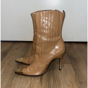 Dolce & Gabana Tan Leathe Heeled Booots Womens size 6.5